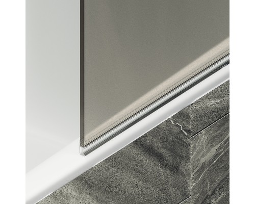 Шторка на ванну Maybah Glass MGV-617-1 700x1400 поворотная на монопетле Белый стекло бронзовое матовое