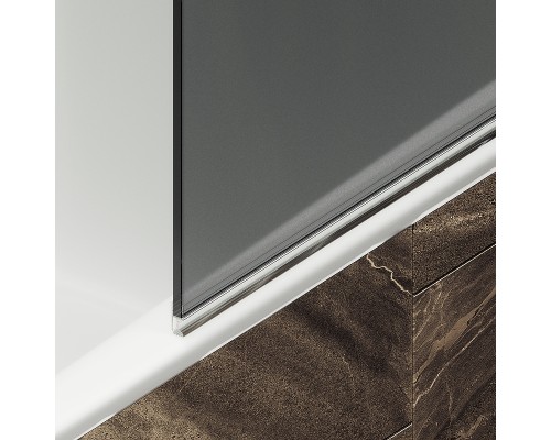 Шторка на ванну Maybah Glass MGV-624-5 800x1400 поворотная на монопетле Хром матовый стекло графитовое матовое