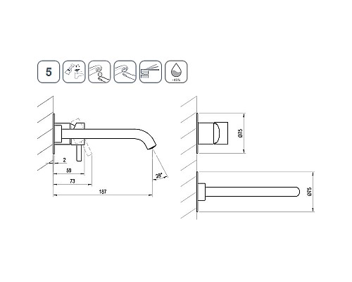 Смеситель для раковины Ravak Espirit ES 019.20BLM.O1 X070278 Черный матовый