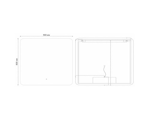 Зеркало Grossman Elegans-промо 90 1790801 с подсветкой с сенсорным выключателем