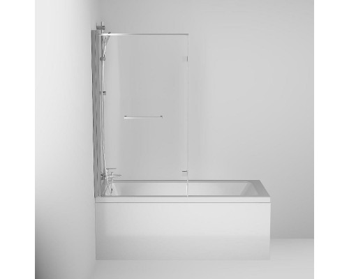 Шторка на ванну Damixa Skyline 80х140 DX35WBS-D7W1-150MT профиль Хром стекло прозрачное