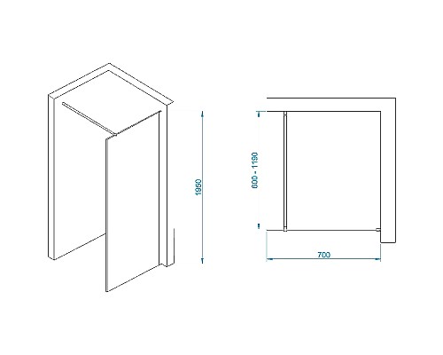 Душевая перегородка RGW Walk In WA-002W 70 35100207-15 профиль Белый стекло прозрачное