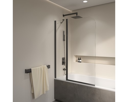 Шторка на ванну RGW Screens SC-011B 100х140 351101110-14 профиль Черный стекло прозрачное