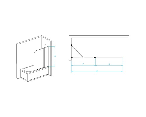 Шторка на ванну RGW Screens SC-011B 100х140 351101110-14 профиль Черный стекло прозрачное