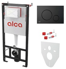 Инсталляция Alcaplast для унитаза с Черной матовой клавишей смыва
