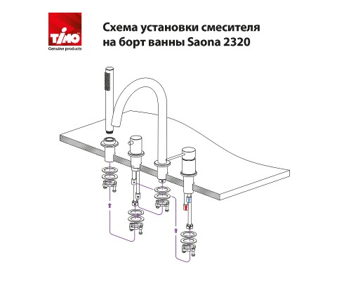 Смеситель на борт ванны Timo Saona Черное золото