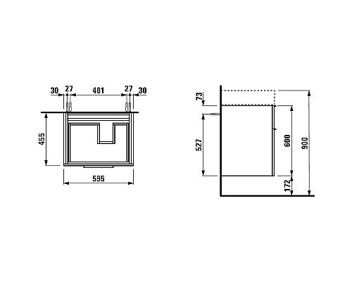 Тумба под раковину Laufen Kartell 60 4.0756.2.033.635.1 подвесная Оранжевая глянцевая