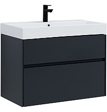 Тумба под раковину Aquanet Бруклин 85 310142 подвесная Антрацит матовый