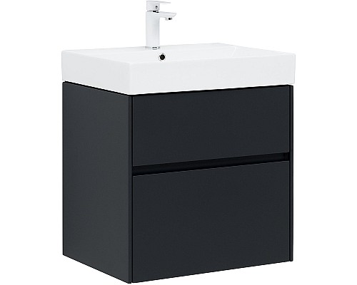 Тумба с раковиной Aquanet Бруклин 60 312875 подвесная Антрацит матовый