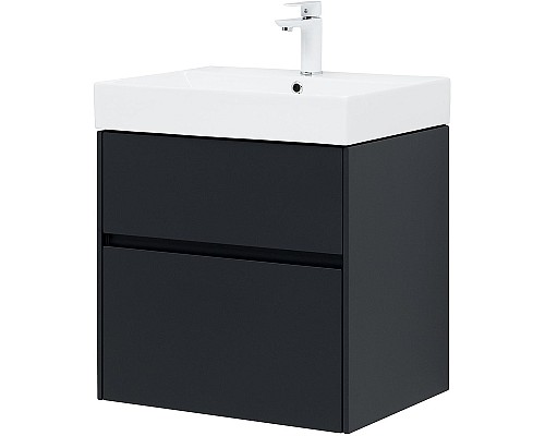 Тумба с раковиной Aquanet Бруклин 60 312875 подвесная Антрацит матовый