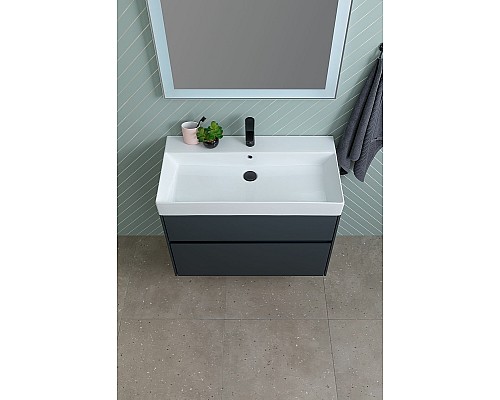 Тумба с раковиной Aquanet Бруклин 60 312875 подвесная Антрацит матовый