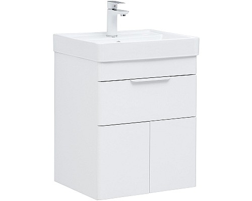 Тумба под раковину Aquanet Ирис new 50 310147 подвесная Белый глянец