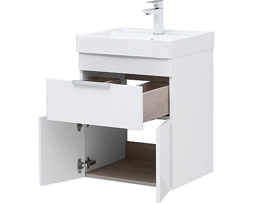 Тумба под раковину Aquanet Ирис new 50 310147 подвесная Белый глянец