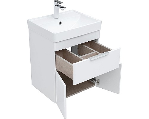 Тумба под раковину Aquanet Ирис new 50 310147 подвесная Белый глянец