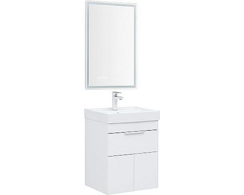 Тумба под раковину Aquanet Ирис new 50 310147 подвесная Белый глянец