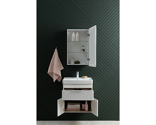 Тумба под раковину Aquanet Ирис new 50 310147 подвесная Белый глянец