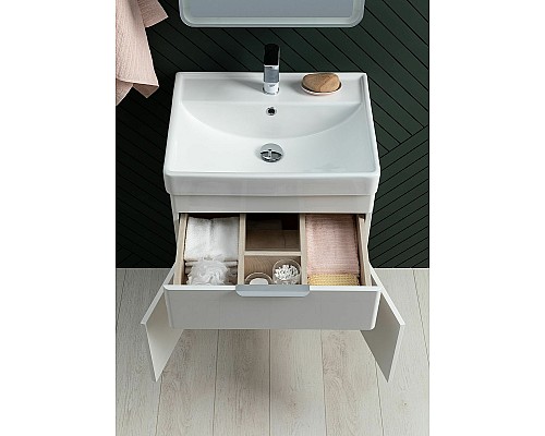 Тумба под раковину Aquanet Ирис new 50 310147 подвесная Белый глянец