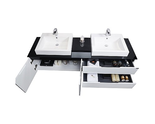 Тумба с раковиной Orans BC-6023-1800 180 60231800 подвесная Белая глянцевая