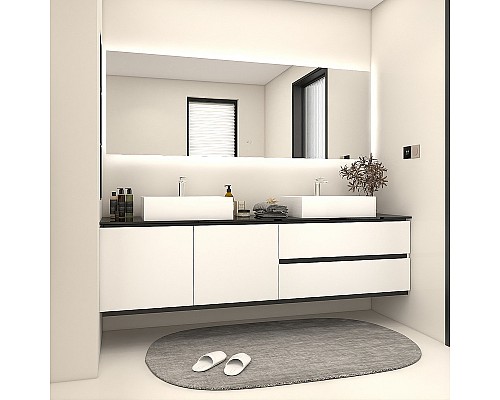 Тумба с раковиной Orans BC-6023-1800 180 60231800 подвесная Белая глянцевая