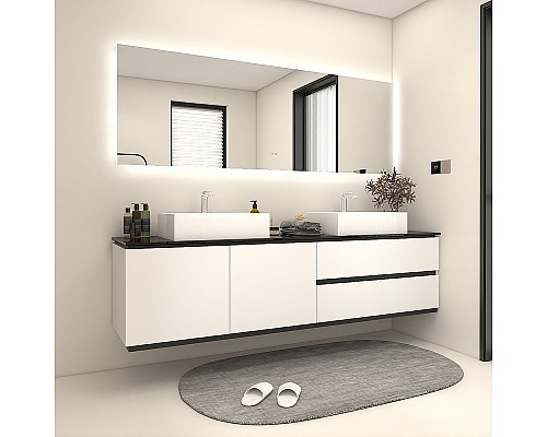 Тумба с раковиной Orans BC-6023-1800 180 60231800 подвесная Белая глянцевая