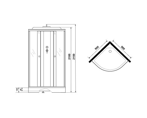Душевая кабина Niagara Promo 90x90 P90/13/MT без гидромассажа