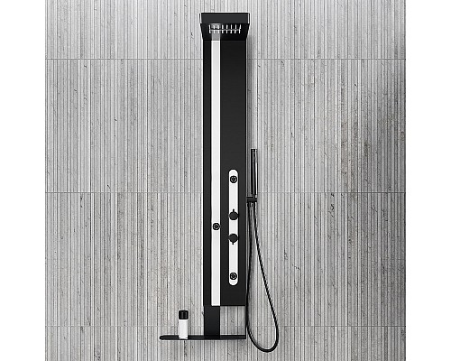Душевая панель Black&White Gravity GR027 027000 с гидромассажем Черная матовая Белая матовая Душевая панель Black&White Gravity GR027 027000 с гидромассажем Черная матовая Белая матовая