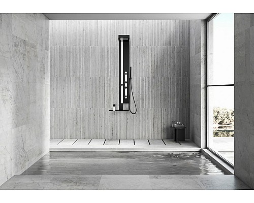 Душевая панель Black&White Gravity GR027 027000 с гидромассажем Черная матовая Белая матовая Душевая панель Black&White Gravity GR027 027000 с гидромассажем Черная матовая Белая матовая