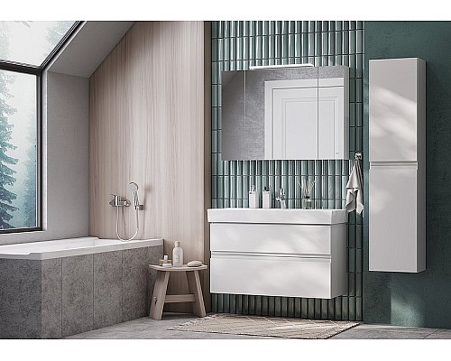 Зеркальный шкаф Roca Oleta 100 A857648501 с подсветкой Белый матовый