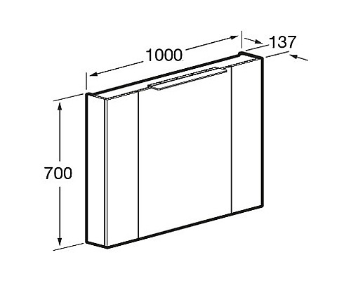 Зеркальный шкаф Roca Oleta 100 A857648501 с подсветкой Белый матовый