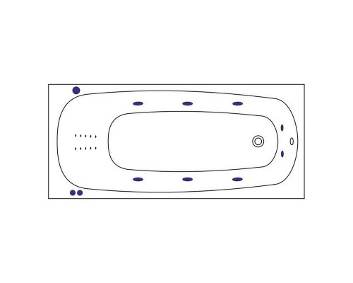 Акриловая ванна Whitecross Layla 170x75 0102.170075.100.SMARTNANO.CR с гидромассажем