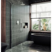 Душевая перегородка Maybah Glass MGD-701-5ш 690x1950 в широком профиле Хром матовый стекло прозрачное