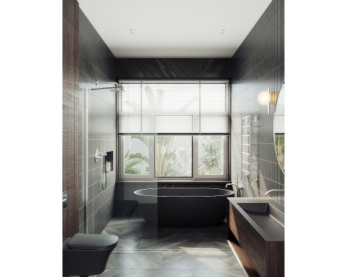 Душевая перегородка Maybah Glass MGD-701-5ш 690x1950 в широком профиле Хром матовый стекло прозрачное