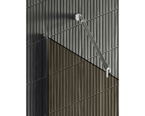 Душевая перегородка Maybah Glass MGD-702-5ш 690x1950 в широком профиле Хром матовый стекло бронзовое