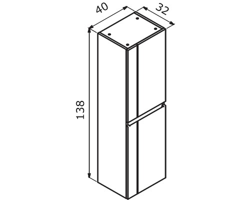 Шкаф пенал Orka Likya 40 3001084 подвесной Антрацит матовый