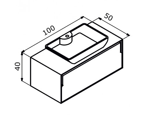 Тумба с раковиной Orka Craft 100 5001125 подвесная Орех Антрацит