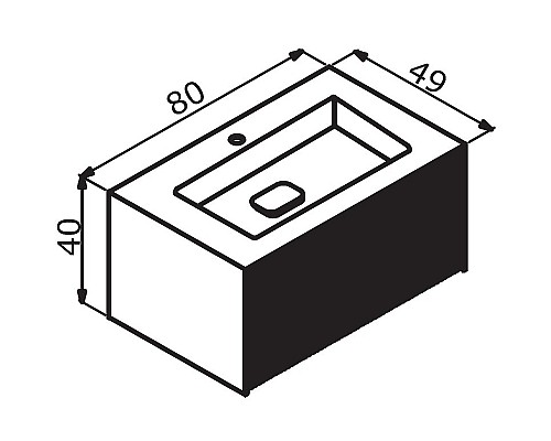 Тумба с раковиной Orka Cube 80 3000371 подвесная Антрацит матовый Белая Тумба с раковиной Orka Cube 80 3000371 подвесная Антрацит матовый Белая