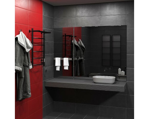 Электрический полотенцесушитель Aringa Берген 80x50 AR03007BL с полкой Черный