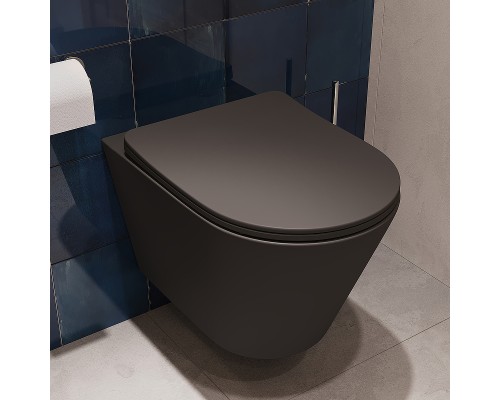 Унитаз Aqueduto Cone CON0140 подвесной Черный матовый с сиденьем Микролифт