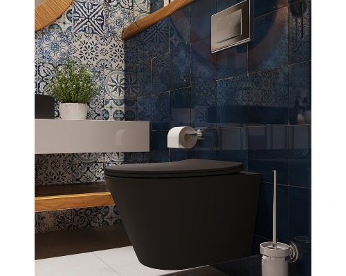 Унитаз Aqueduto Cone CON0140 подвесной Черный матовый с сиденьем Микролифт