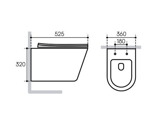 Унитаз Aqueduto Cone CON0140 подвесной Черный матовый с сиденьем Микролифт