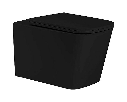 Комплект унитаза с инсталляцией SantiLine SL-5027MB+SL-04 с сиденьем Микролифт и Черной матовой клавишей смыва