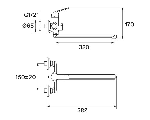 Смеситель для ванны Santek Нико WH5A12005C001 универсальный Хром