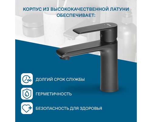 Смеситель для раковины Santek Арма Черный матовый