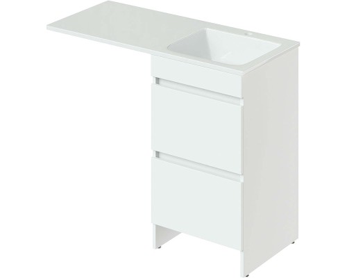 Тумба с раковиной Orange Sistema 110 R ST-110TUW+RAR Белая глянцевая