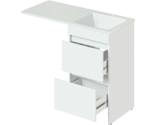 Тумба с раковиной Orange Sistema 110 R ST-110TUW+RAR Белая глянцевая