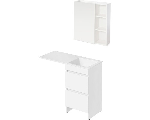 Тумба с раковиной Orange Sistema 110 R ST-110TUW+RAR Белая глянцевая