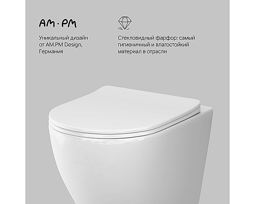Унитаз AM.PM Like C801900SC подвесной с сиденьем Микролифт