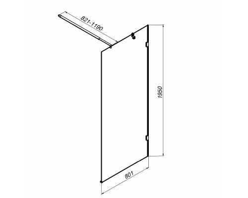Душевая перегородка AM.PM X-Joy 80 W94WI-80-F1-MTE профиль Хром матовый стекло прозрачное