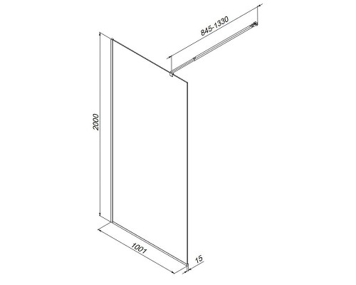 Душевая перегородка AM.PM Func 100 W84WI-100-F1-MTE профиль Хром матовый стекло прозрачное