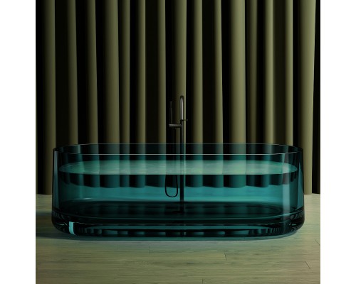 Ванна из полиэфирной смолы Abber Kristall 170х75 AT9708Aquamarin Бирюзовая без гидромассажа